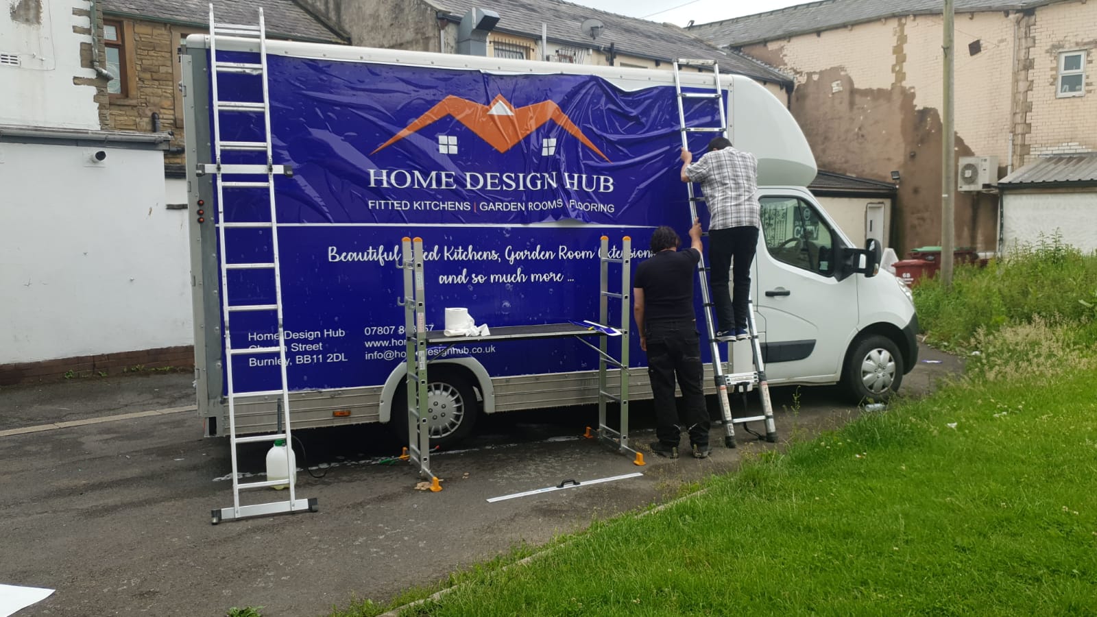 Fitting van signage — Bolton Van Signs job